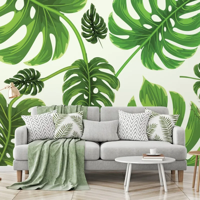 Fototapeta wzór tropikalnych liści monstery