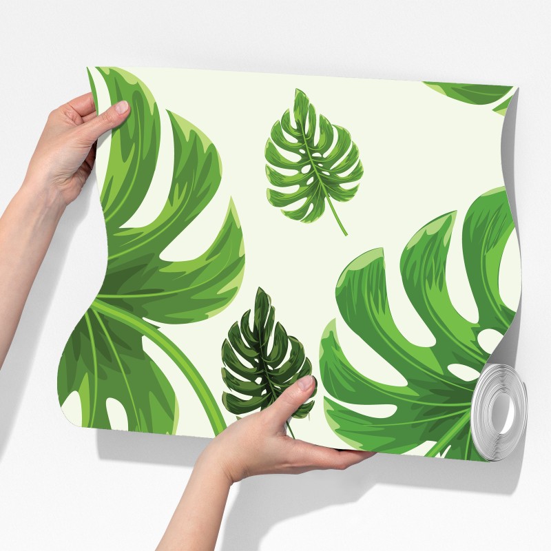 Fototapeta wzór tropikalnych liści monstery – Wallissimo® Fototapeta wzór tropikalnych liści monstery – Wallissimo®