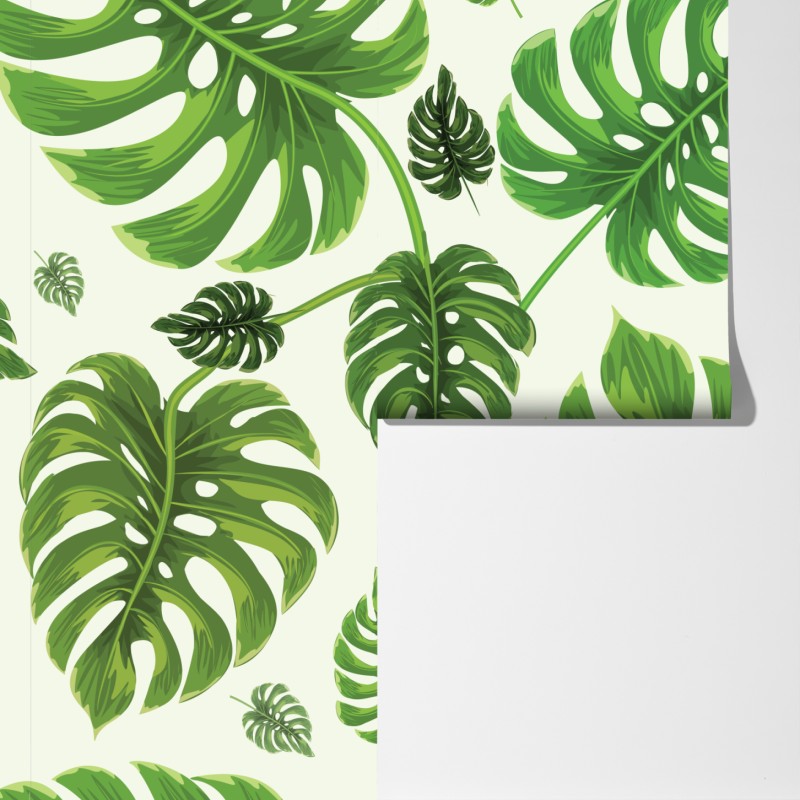 Fototapeta wzór tropikalnych liści monstery – Wallissimo® Fototapeta wzór tropikalnych liści monstery – Wallissimo®