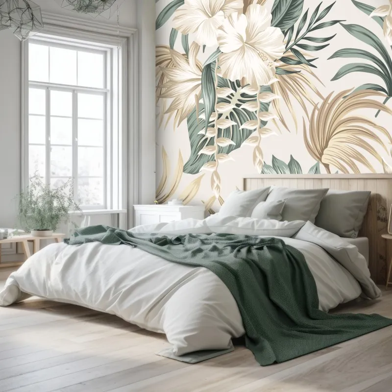 Fototapeta delikatny tropikalny motyw hibiskusa