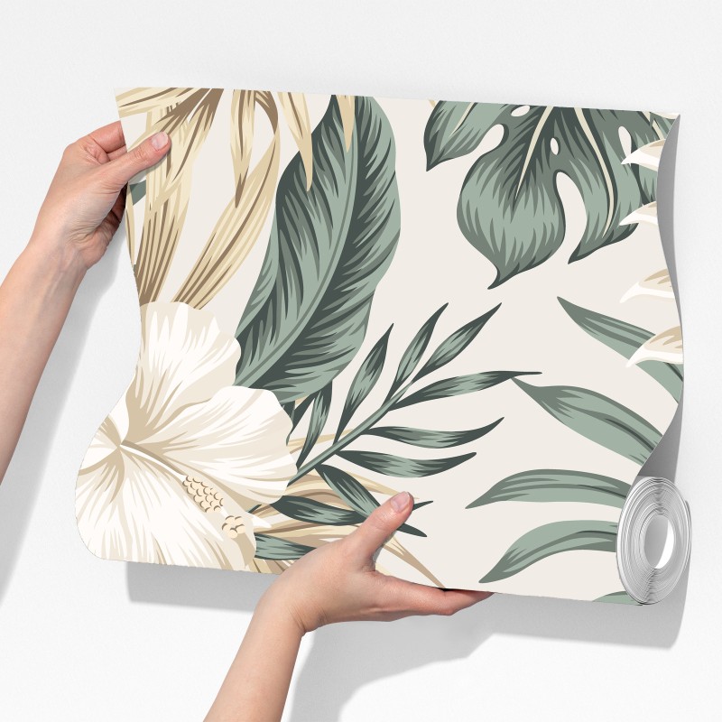 Fototapeta delikatny tropikalny motyw hibiskusa – Wallissimo® Fototapeta delikatny tropikalny motyw hibiskusa – Wallissimo®