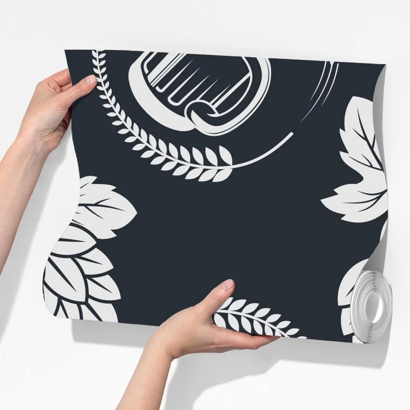 Fototapeta wzór z piwem i chmielem – Wallissimo® Fototapeta wzór z piwem i chmielem – Wallissimo®