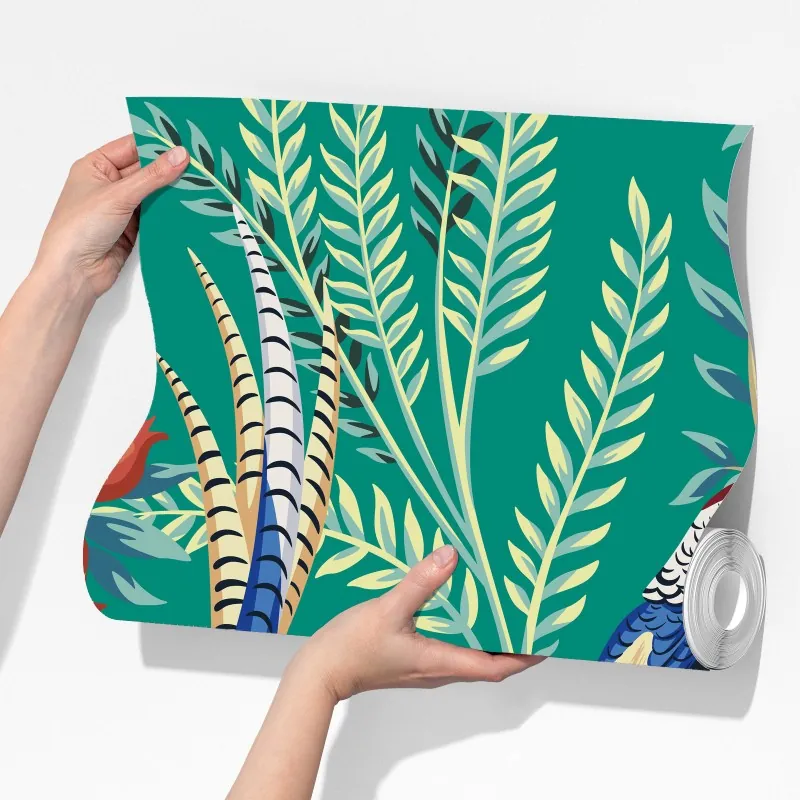 Fototapeta egzotyczny wzór z ptakami i granatami – Wallissimo® Fototapeta egzotyczny wzór z ptakami i granatami – Wallissimo®