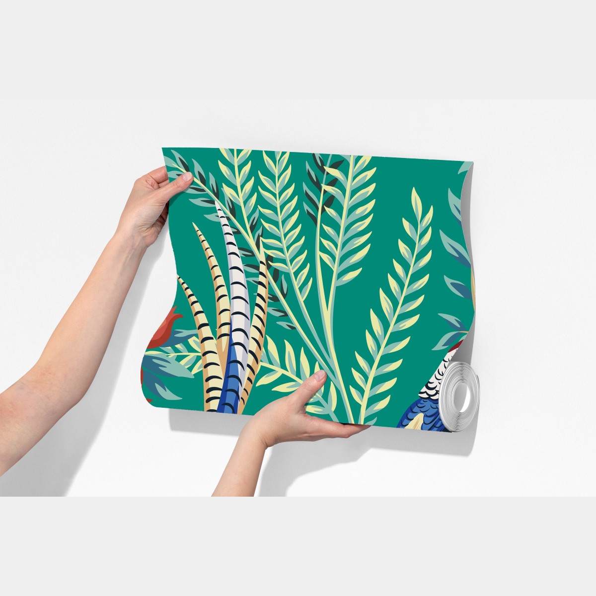 Fototapeta egzotyczny wzór z ptakami i granatami – Wallissimo® Fototapeta egzotyczny wzór z ptakami i granatami – Wallissimo®