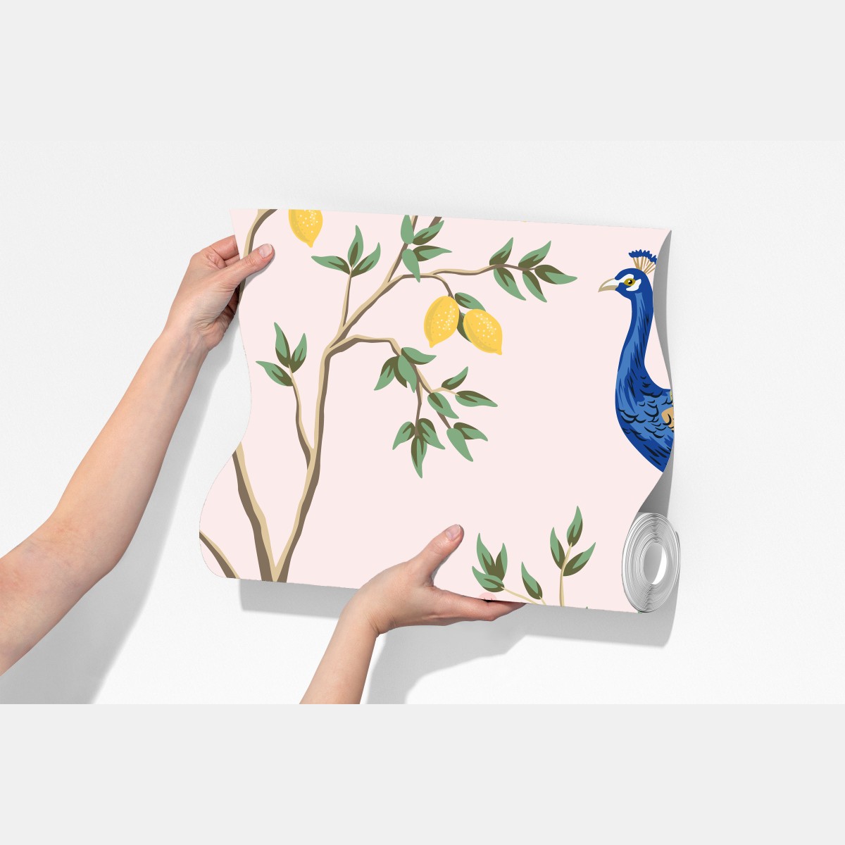 Fototapeta elegancki wzór z pawiem i kwiatami na różowym tle – Wallissimo® Fototapeta elegancki wzór z pawiem i kwiatami na różowym tle – Wallissimo®