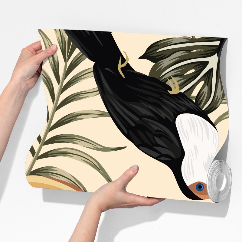 Fototapeta tropikalny wzór z tukanami – Wallissimo® Fototapeta tropikalny wzór z tukanami – Wallissimo®