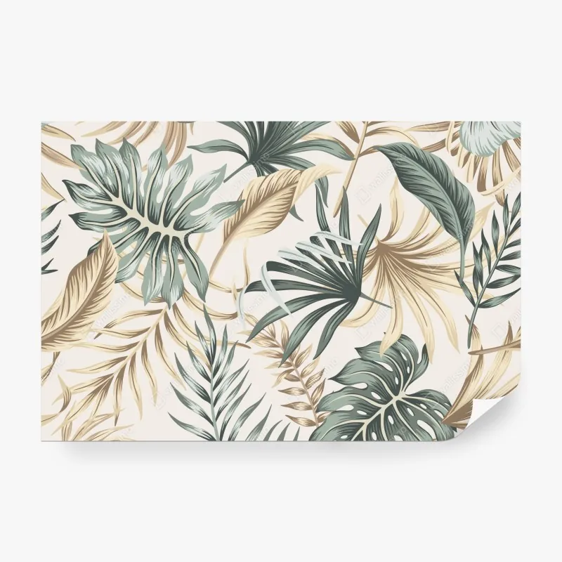 Fototapeta tropikalny botaniczny wzór liści