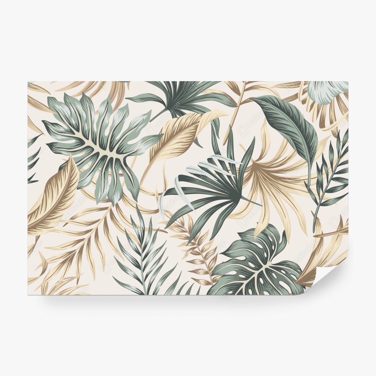 Fototapeta tropikalny botaniczny wzór liści – Wallissimo® Fototapeta tropikalny botaniczny wzór liści – Wallissimo®