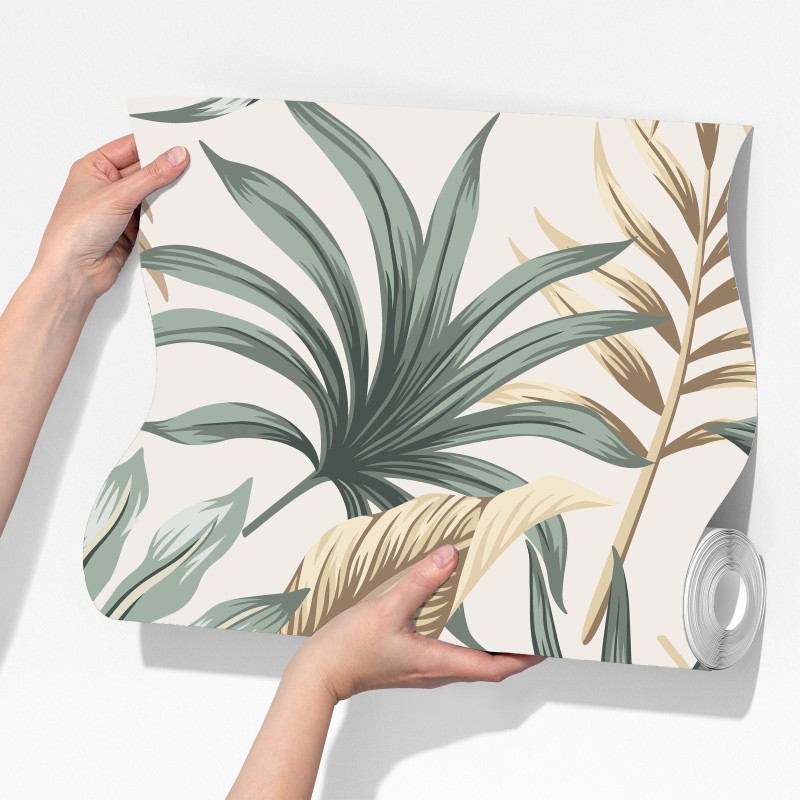 Fototapeta tropikalny botaniczny wzór liści – Wallissimo® Fototapeta tropikalny botaniczny wzór liści – Wallissimo®