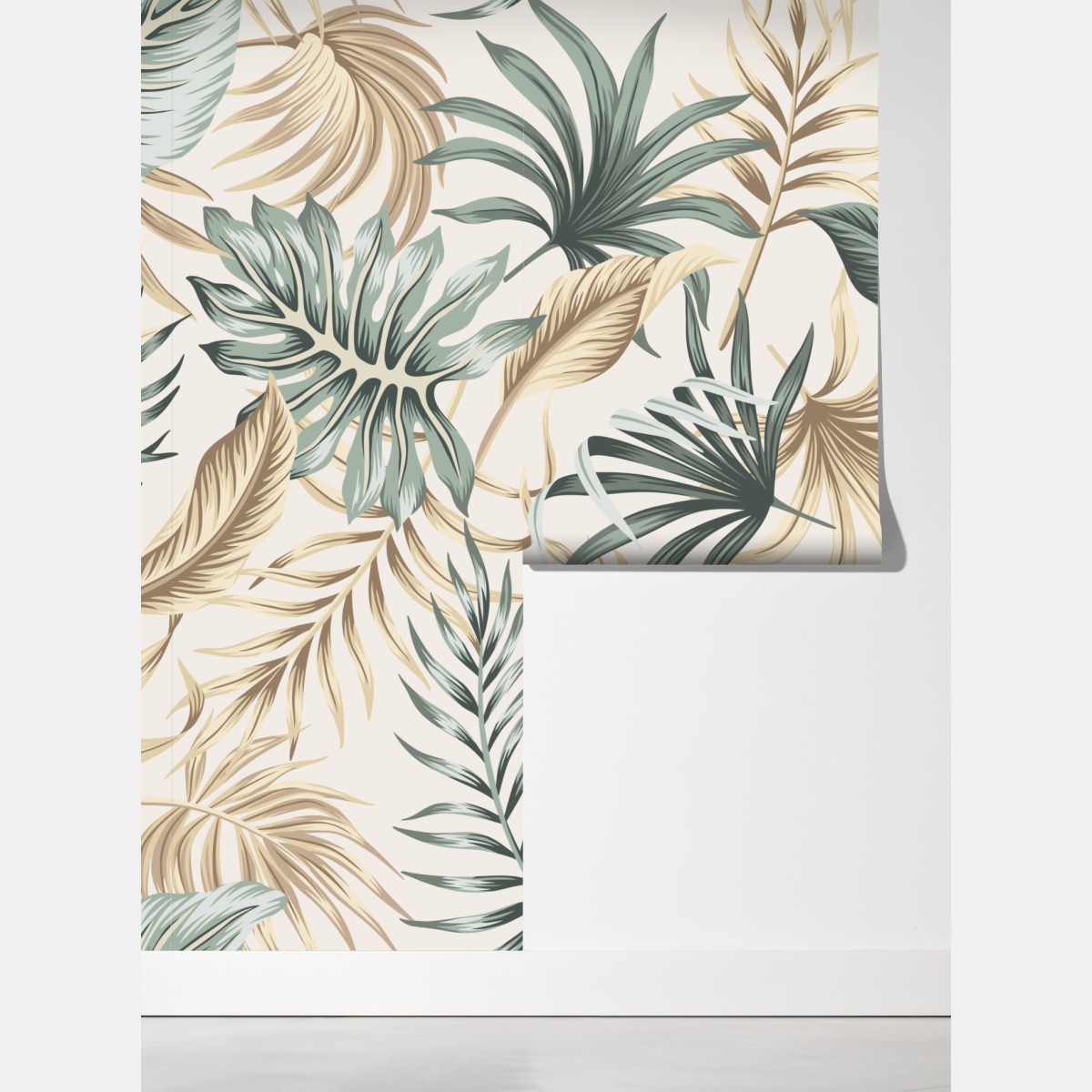 Fototapeta tropikalny botaniczny wzór liści – Wallissimo® Fototapeta tropikalny botaniczny wzór liści – Wallissimo®