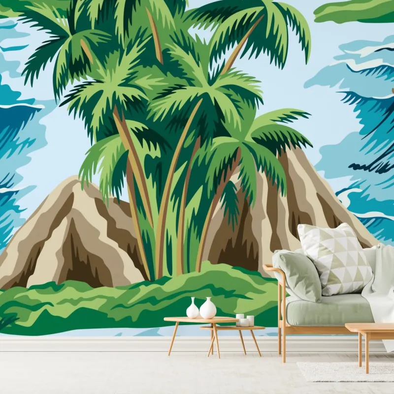 Fototapeta tropikalna wyspa i fale