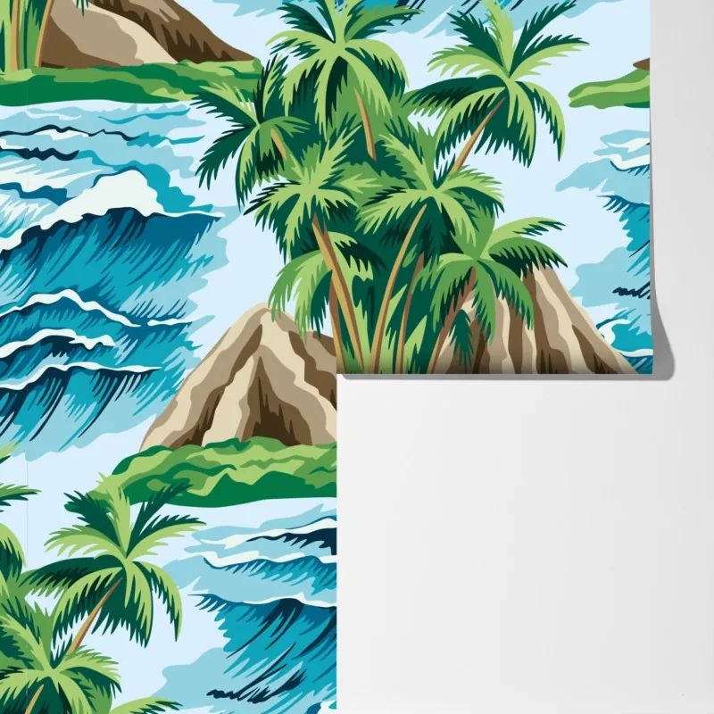 Fototapeta tropikalna wyspa i fale – Wallissimo® Fototapeta tropikalna wyspa i fale – Wallissimo®