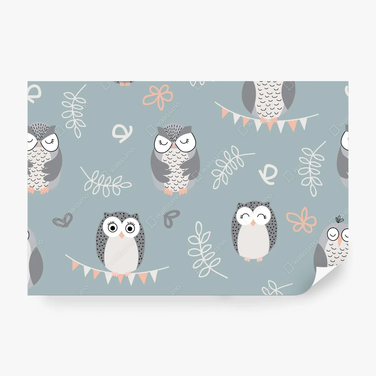 Fototapeta urokliwy wzór z sowami do pokoju dziecięcego – Wallissimo® Fototapeta urokliwy wzór z sowami do pokoju dziecięcego – Wallissimo®