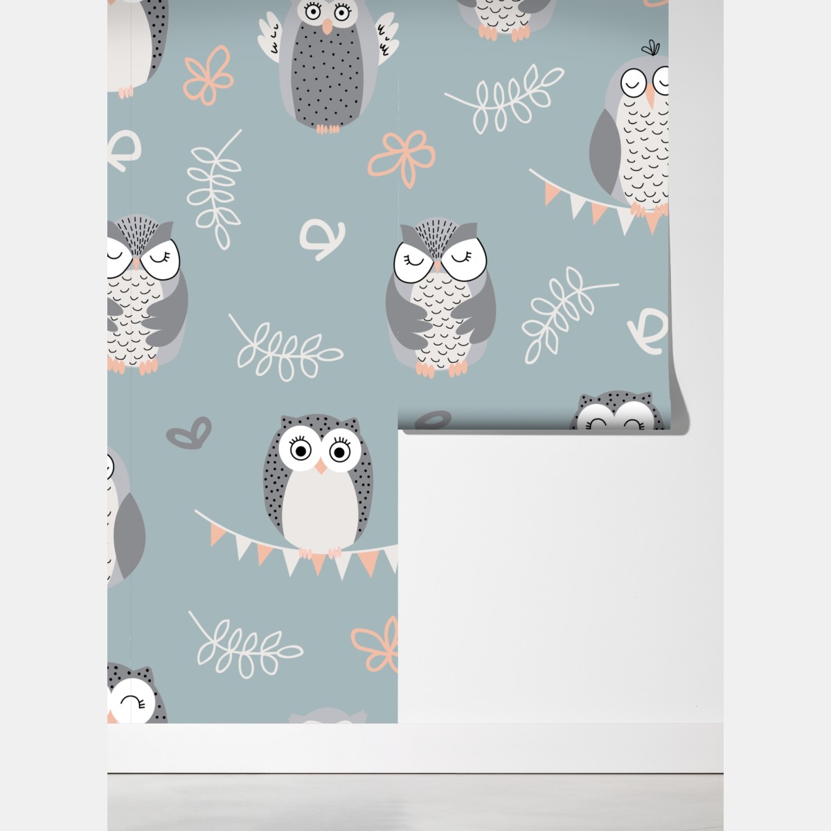 Fototapeta urokliwy wzór z sowami do pokoju dziecięcego – Wallissimo® Fototapeta urokliwy wzór z sowami do pokoju dziecięcego – Wallissimo®