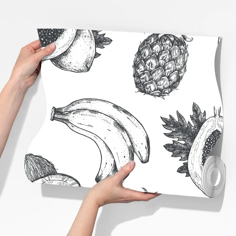 Fototapeta ręcznie rysowany wzór tropikalnych owoców – Wallissimo® Fototapeta ręcznie rysowany wzór tropikalnych owoców – Wallissimo®