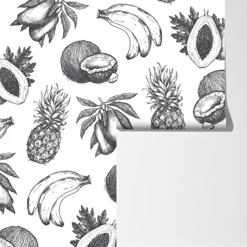 Fototapeta ręcznie rysowany wzór tropikalnych owoców – Wallissimo® Fototapeta ręcznie rysowany wzór tropikalnych owoców – Wallissimo®