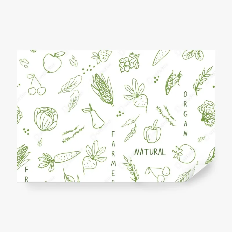 Fototapeta ręcznie rysowany wzór warzyw i owoców