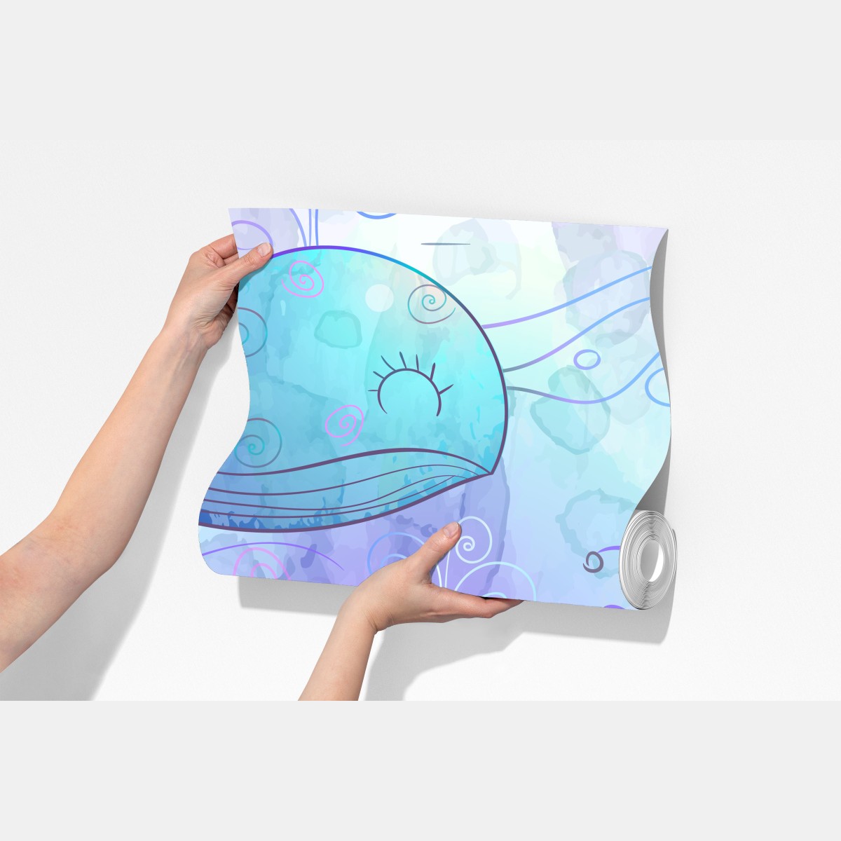 Fototapeta akwarelowy wzór z wielorybami do pokoju dziecięcego – Wallissimo® Fototapeta akwarelowy wzór z wielorybami do pokoju dziecięcego – Wallissimo®