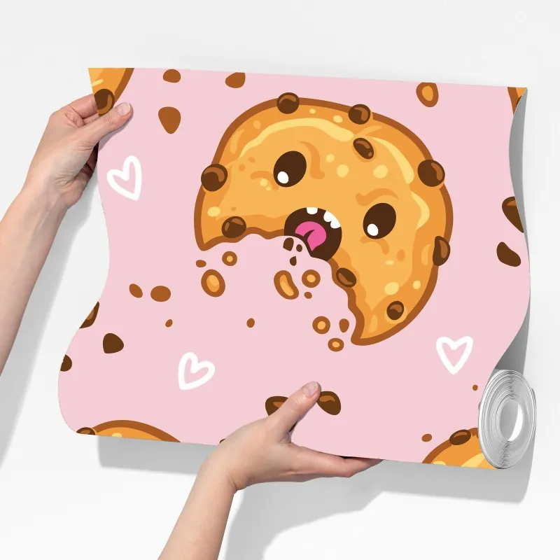 Fototapeta uroczy wzór ciasteczek kawaii na różowym tle – Wallissimo® Fototapeta uroczy wzór ciasteczek kawaii na różowym tle – Wallissimo®