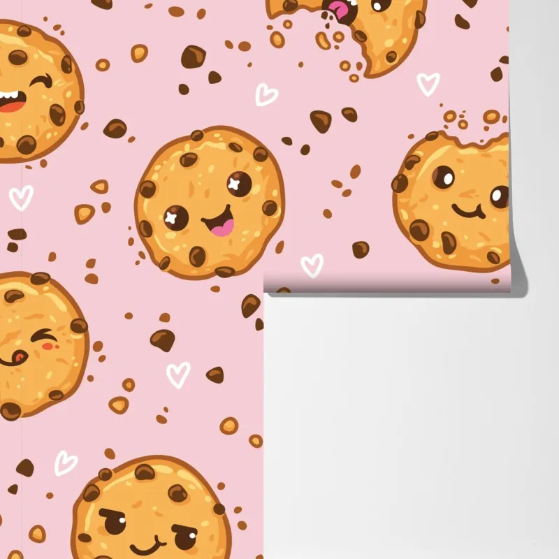Fototapeta uroczy wzór ciasteczek kawaii na różowym tle – Wallissimo® Fototapeta uroczy wzór ciasteczek kawaii na różowym tle – Wallissimo®