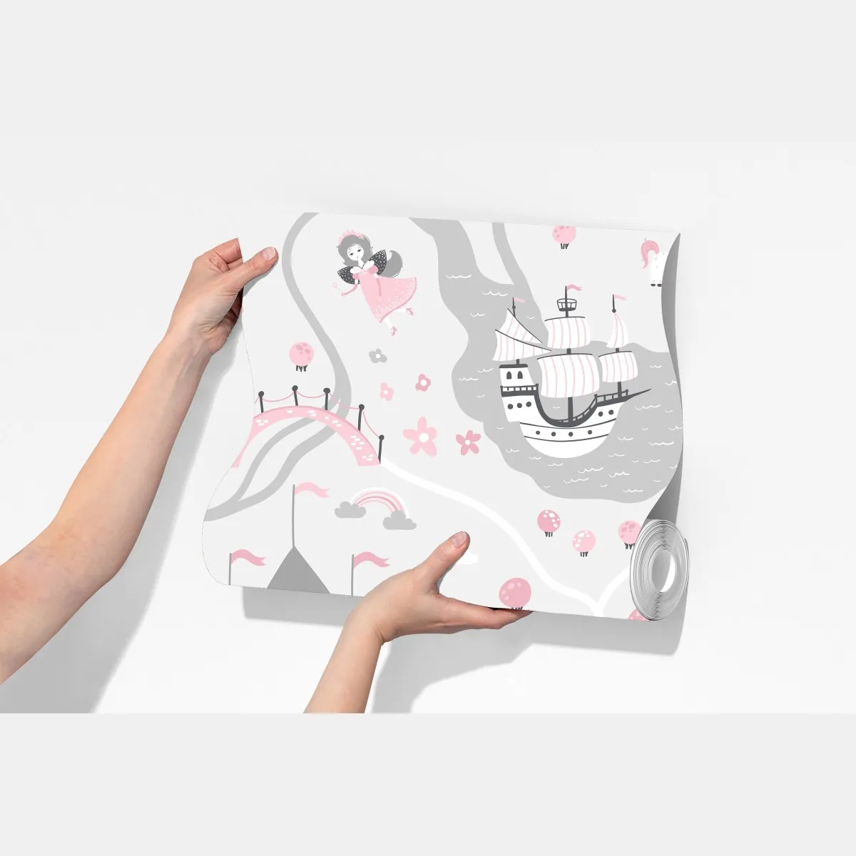 Fototapeta pastelowa mapa baśniowa – Wallissimo® Fototapeta pastelowa mapa baśniowa – Wallissimo®