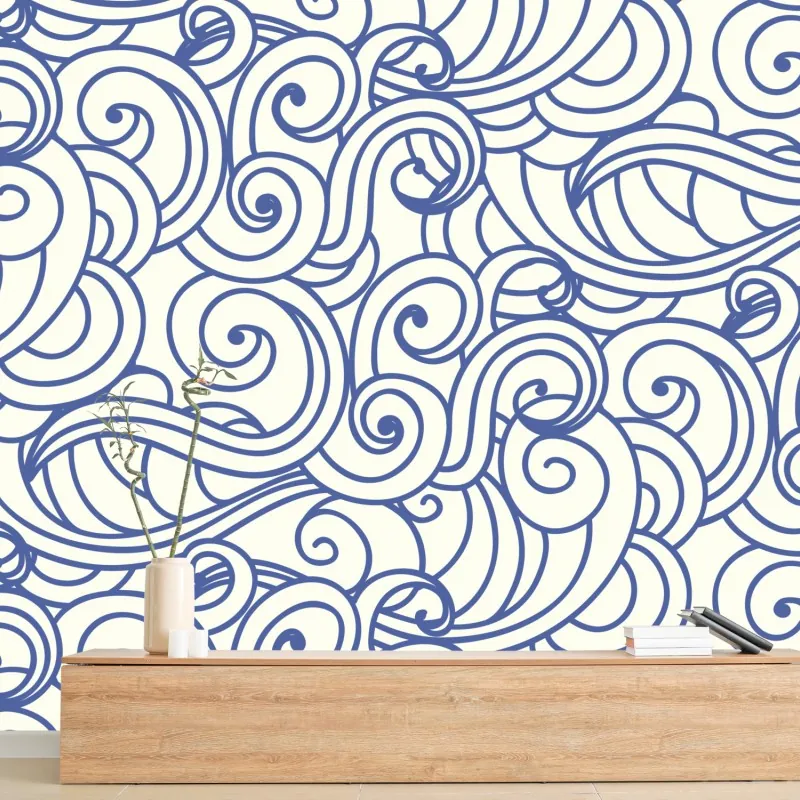 Fototapeta niebieski wzór ze spiralami