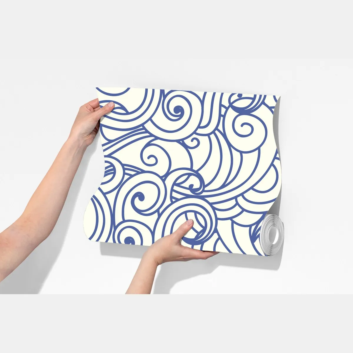 Fototapeta niebieski wzór ze spiralami – Wallissimo® Fototapeta niebieski wzór ze spiralami – Wallissimo®