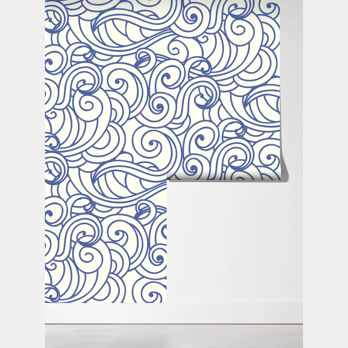 Fototapeta niebieski wzór ze spiralami – Wallissimo® Fototapeta niebieski wzór ze spiralami – Wallissimo®