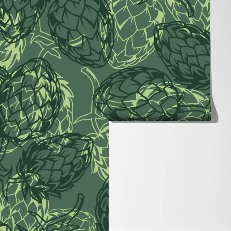 Fototapeta zielony wzór szyszek chmielu – Wallissimo® Fototapeta zielony wzór szyszek chmielu – Wallissimo®