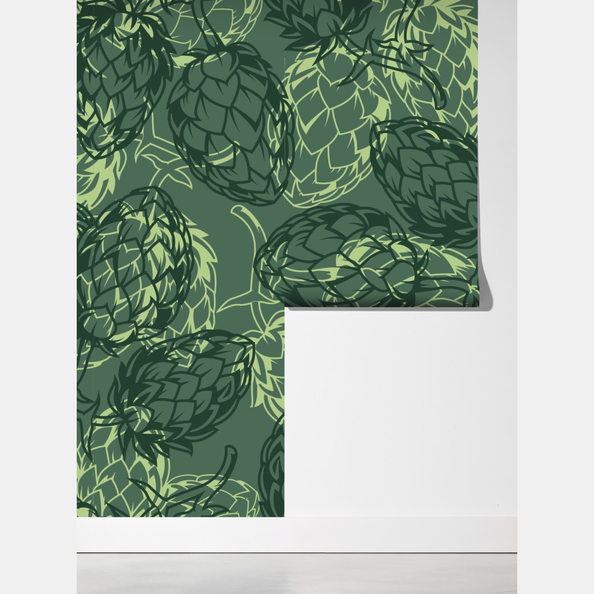 Fototapeta zielony wzór szyszek chmielu – Wallissimo® Fototapeta zielony wzór szyszek chmielu – Wallissimo®