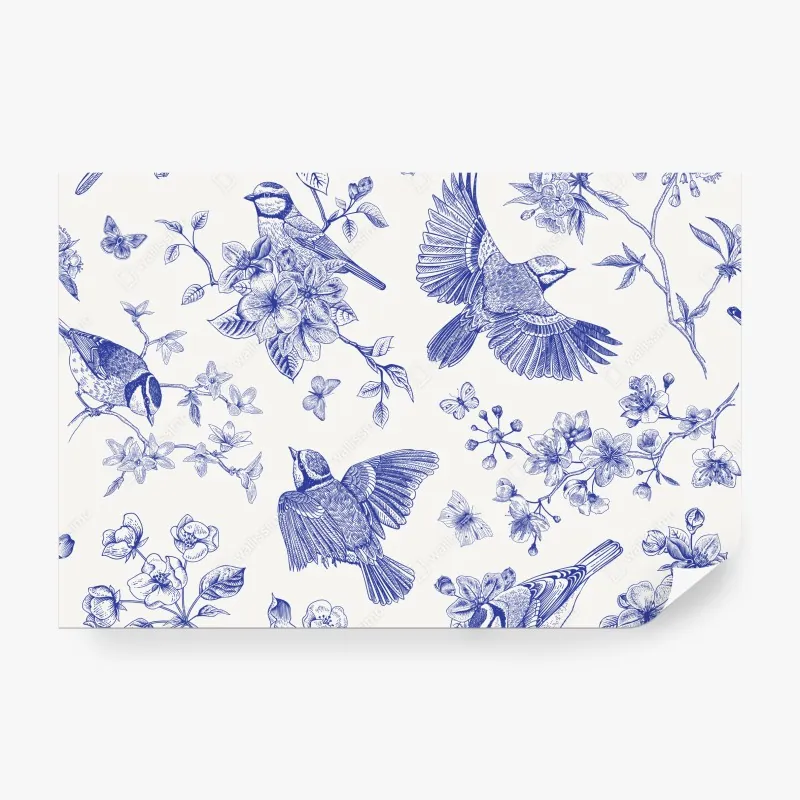 Fototapeta vintage tropikalny wzór z zebrą i hibiskusem – Wallissimo®