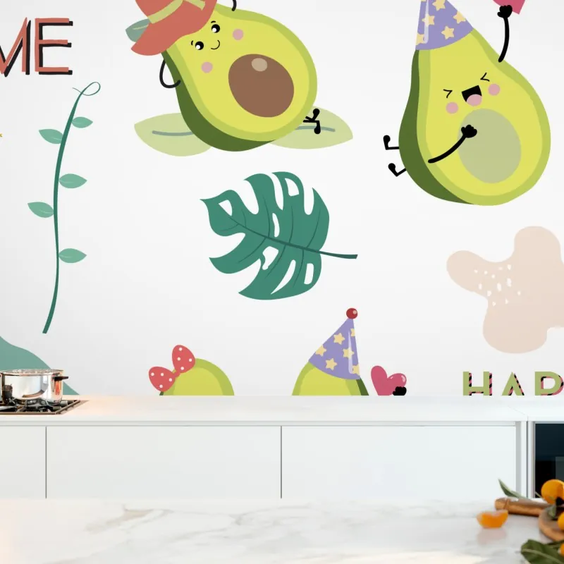 Fototapeta wesoły wzór z awokado