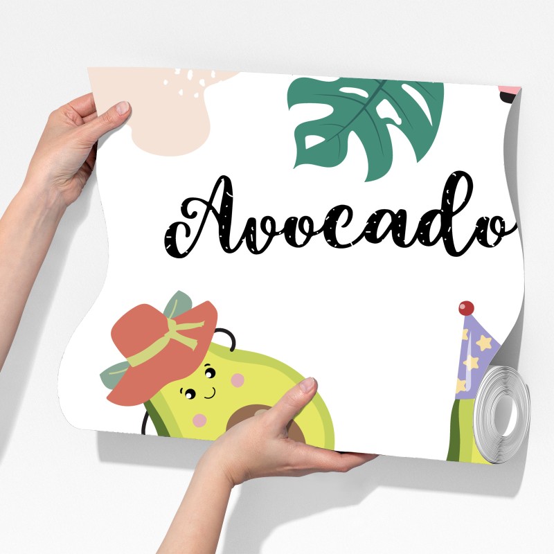 Fototapeta wesoły wzór z awokado – Wallissimo® Fototapeta wesoły wzór z awokado – Wallissimo®