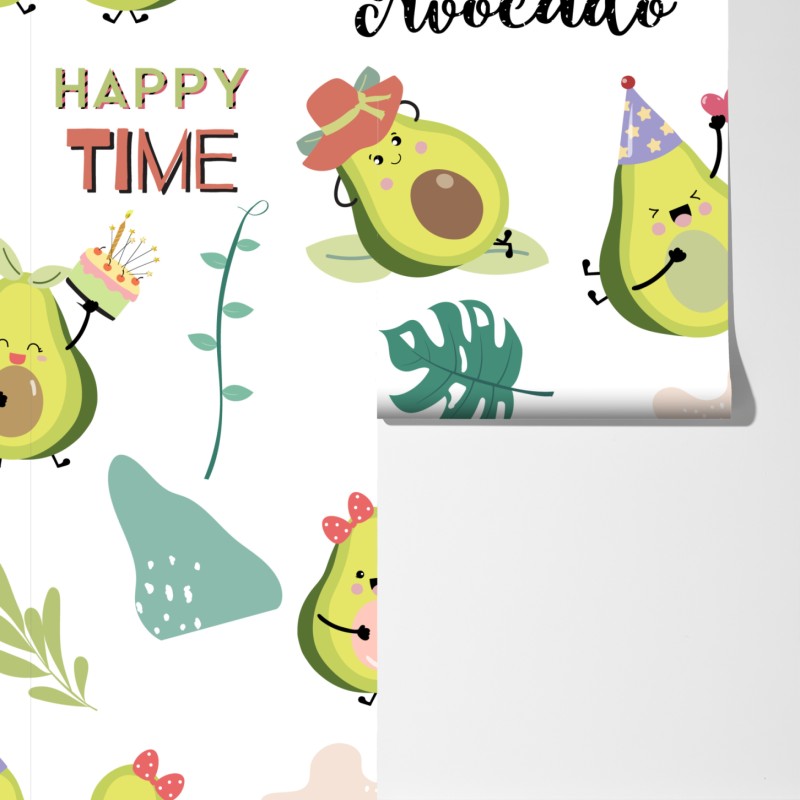 Fototapeta wesoły wzór z awokado – Wallissimo® Fototapeta wesoły wzór z awokado – Wallissimo®