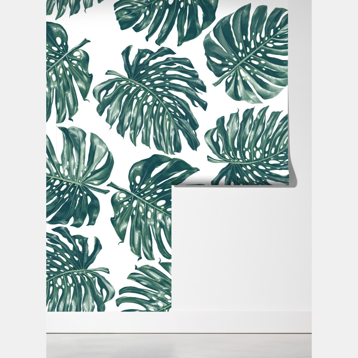 Fototapeta wzór botaniczny liści monstery – Wallissimo® Fototapeta wzór botaniczny liści monstery – Wallissimo®