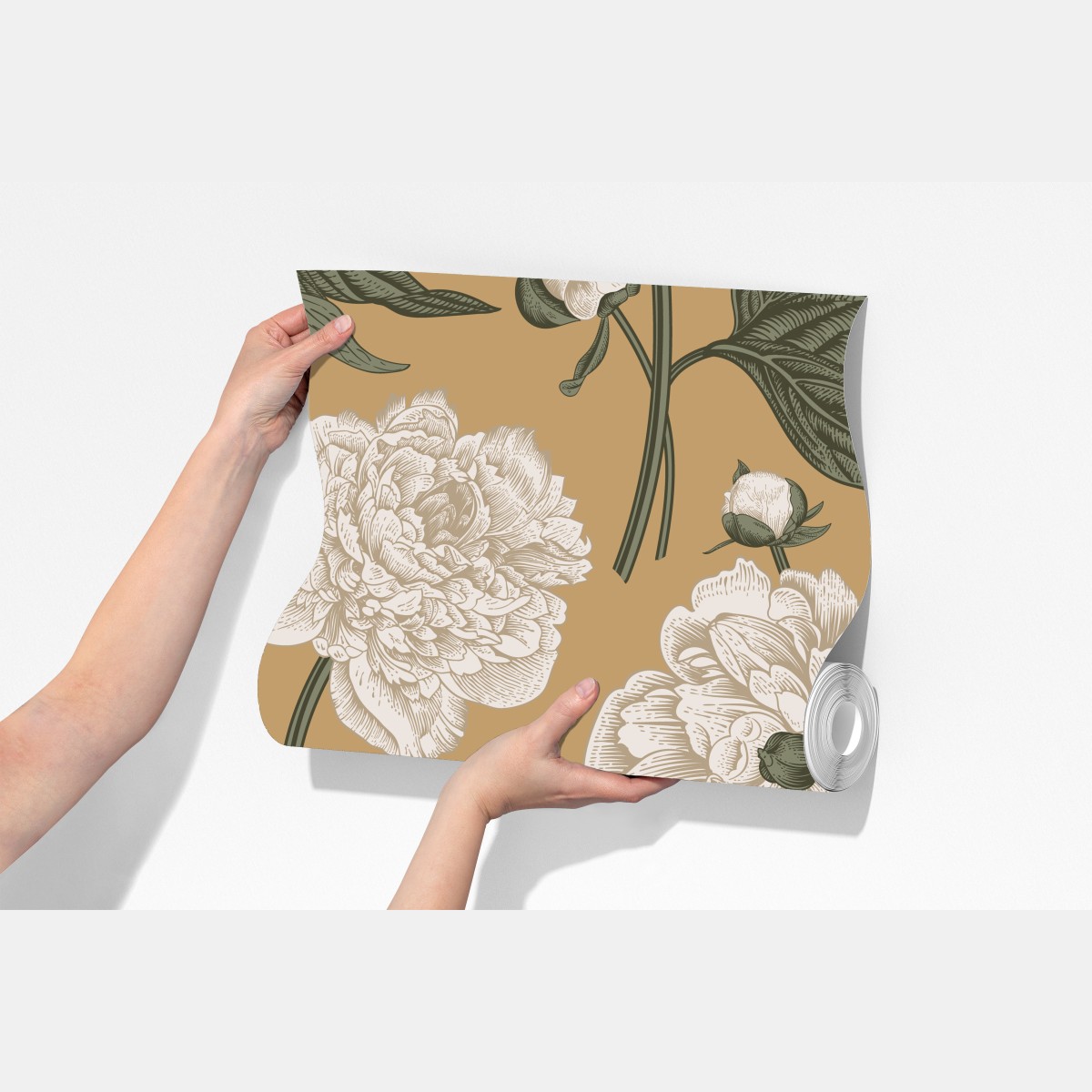 Fototapeta vintage wzór botaniczny z piwoniami – Wallissimo® Fototapeta vintage wzór botaniczny z piwoniami – Wallissimo®