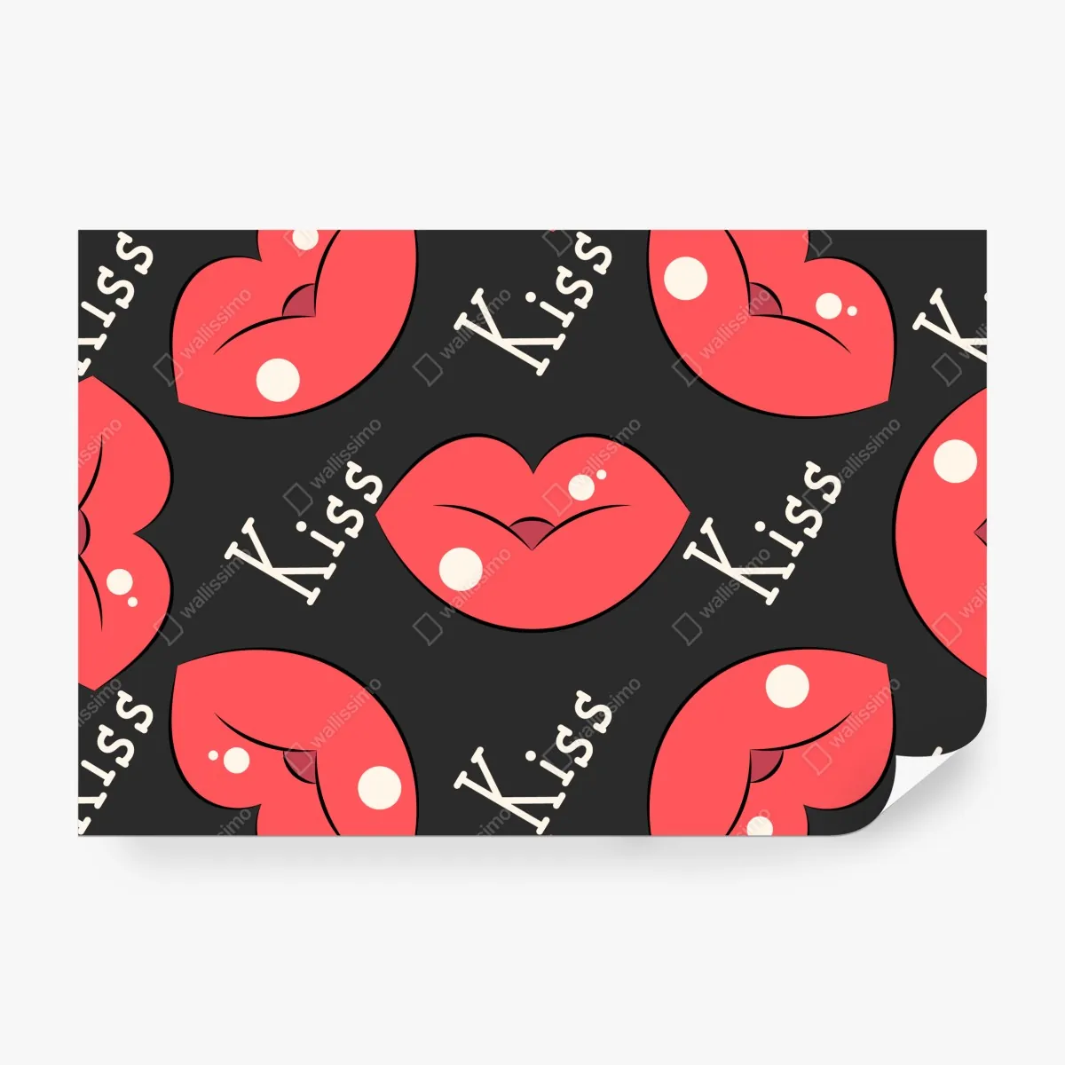 Fototapeta zabawny wzór różowych ust – Wallissimo® Fototapeta zabawny wzór różowych ust – Wallissimo®