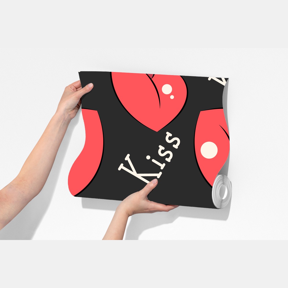 Fototapeta zabawny wzór różowych ust – Wallissimo® Fototapeta zabawny wzór różowych ust – Wallissimo®