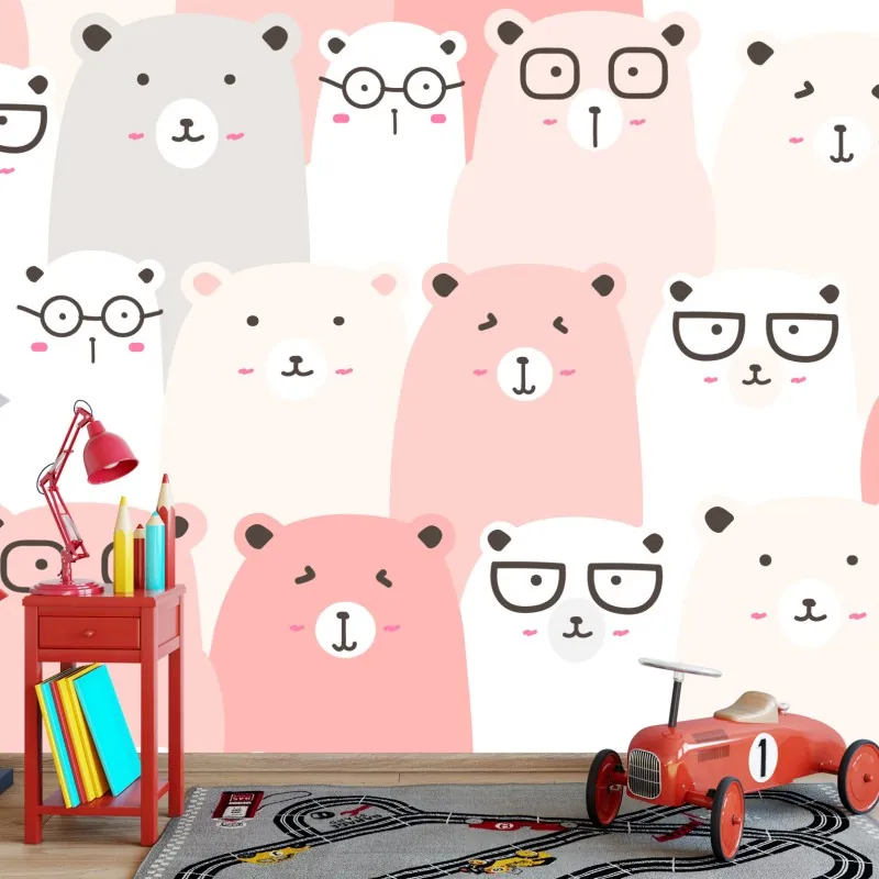 Fototapeta pastelowy wzór z misiami do pokoju dziecięcego – Wallissimo® Fototapeta pastelowy wzór z misiami do pokoju dziecięcego – Wallissimo®
