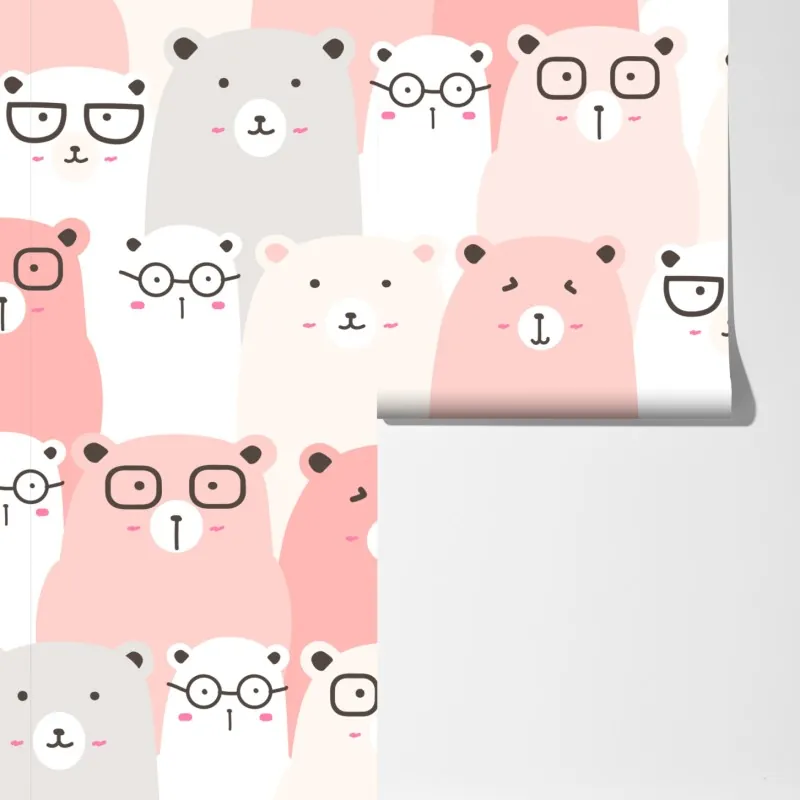 Fototapeta pastelowy wzór z misiami do pokoju dziecięcego – Wallissimo® Fototapeta pastelowy wzór z misiami do pokoju dziecięcego – Wallissimo®