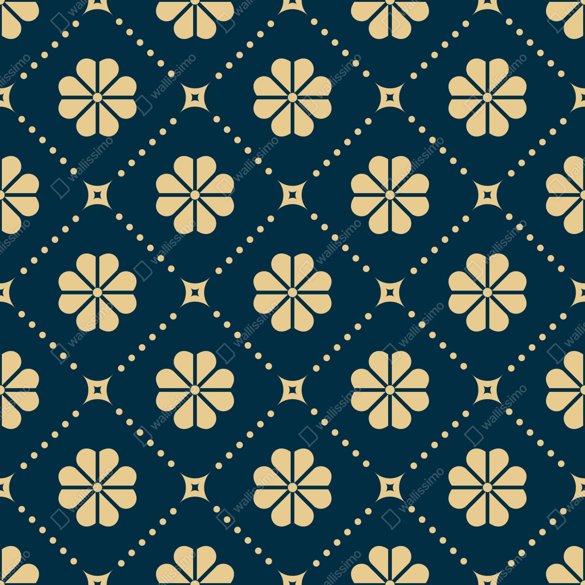 Fototapeta turkusowo beżowy kwiatowy geometryczny wzór – Wallissimo® Fototapeta turkusowo beżowy kwiatowy geometryczny wzór – Wallissimo®