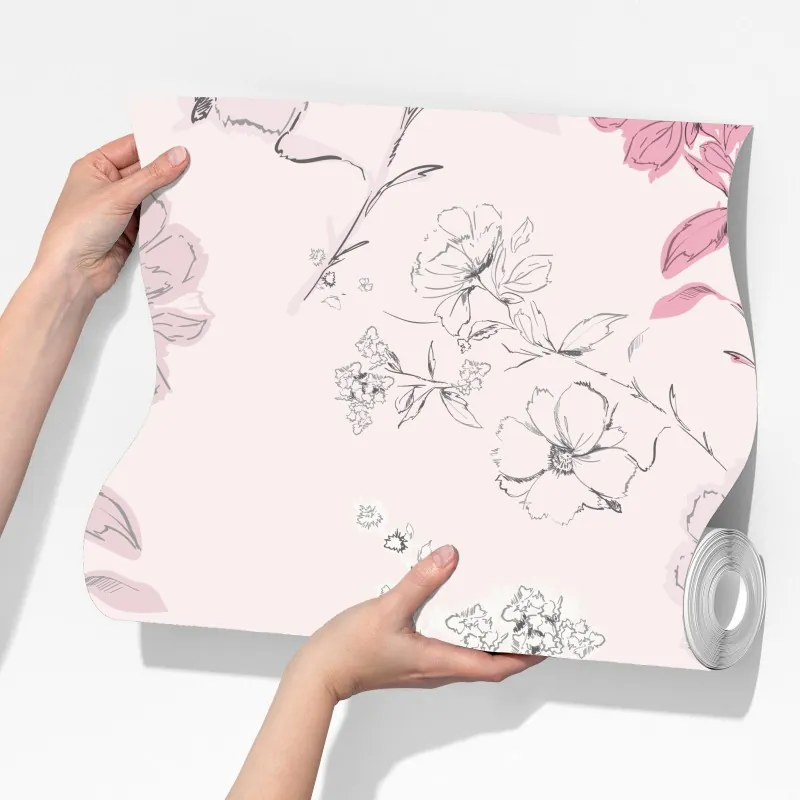 Fototapeta delikatny różowy wzór kwiatowy – Wallissimo® Fototapeta delikatny różowy wzór kwiatowy – Wallissimo®