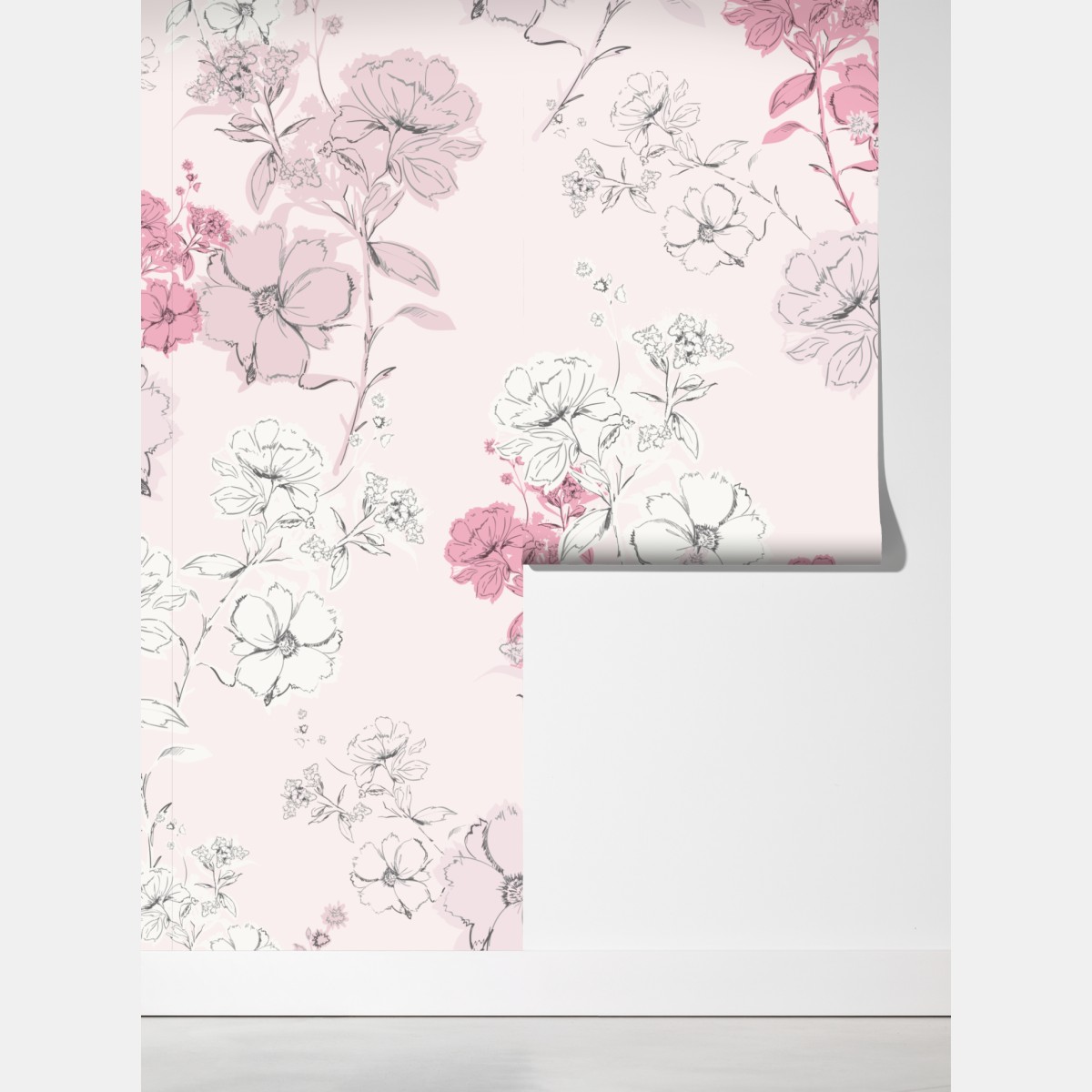 Fototapeta delikatny różowy wzór kwiatowy – Wallissimo® Fototapeta delikatny różowy wzór kwiatowy – Wallissimo®