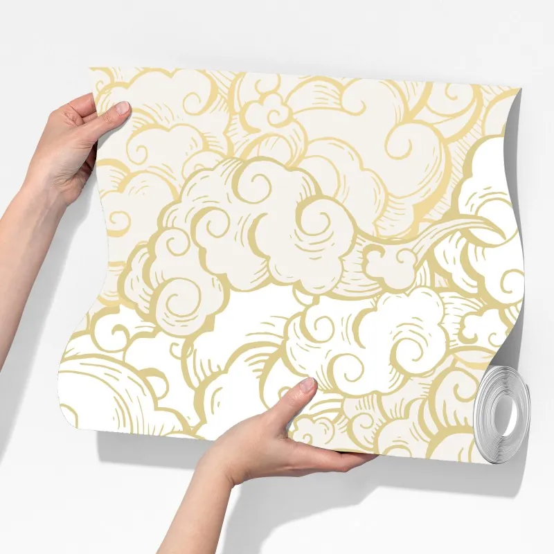 Fototapeta ornamentalny złoty wzór chmur – Wallissimo® Fototapeta ornamentalny złoty wzór chmur – Wallissimo®