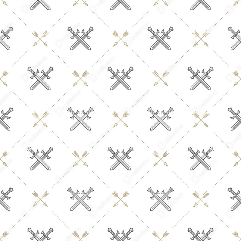 Fototapeta wzór z połączonymi mieczami i strzałami – Wallissimo® Fototapeta wzór z połączonymi mieczami i strzałami – Wallissimo®