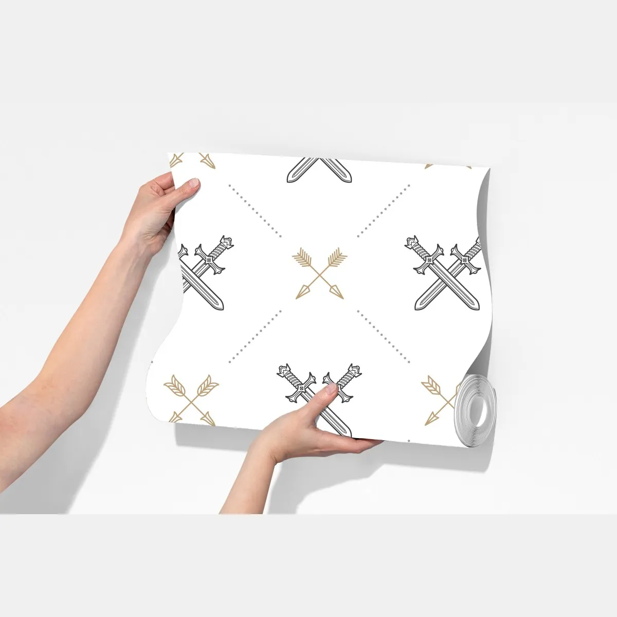 Fototapeta wzór z połączonymi mieczami i strzałami – Wallissimo® Fototapeta wzór z połączonymi mieczami i strzałami – Wallissimo®