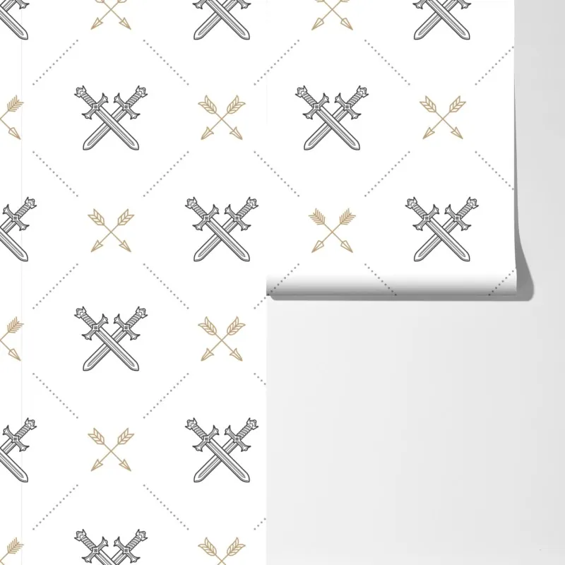 Fototapeta wzór z połączonymi mieczami i strzałami – Wallissimo® Fototapeta wzór z połączonymi mieczami i strzałami – Wallissimo®