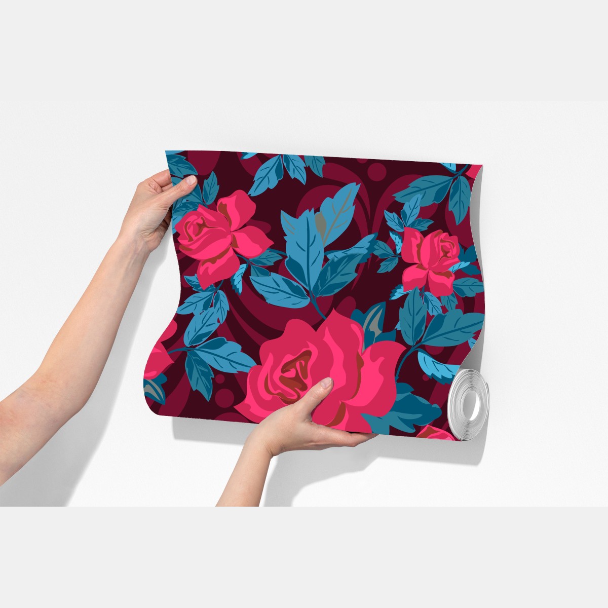 Fototapeta vintage wzór różany w odcieniach różu – Wallissimo® Fototapeta vintage wzór różany w odcieniach różu – Wallissimo®