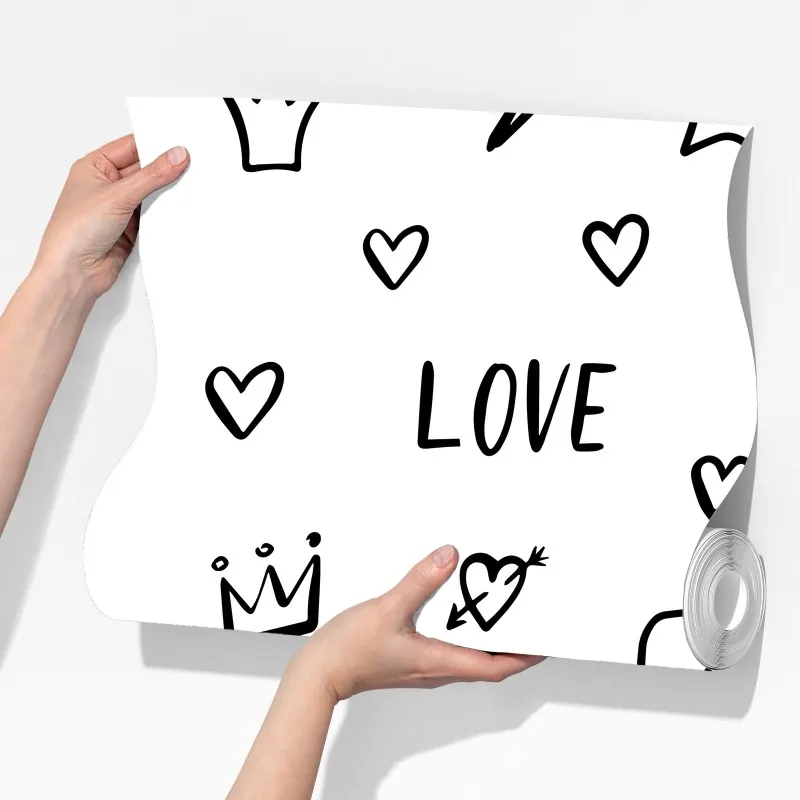 Fototapeta zabawny wzór doodli z sercami i gwiazdkami – Wallissimo® Fototapeta zabawny wzór doodli z sercami i gwiazdkami – Wallissimo®