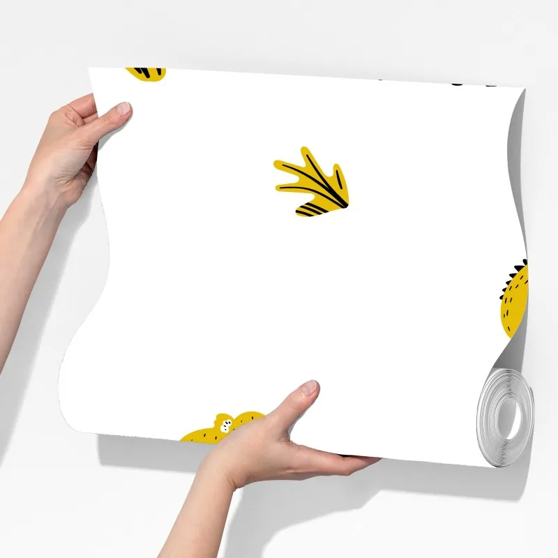 Fototapeta zabawny żółty wzór z dzikimi zwierzętami – Wallissimo® Fototapeta zabawny żółty wzór z dzikimi zwierzętami – Wallissimo®